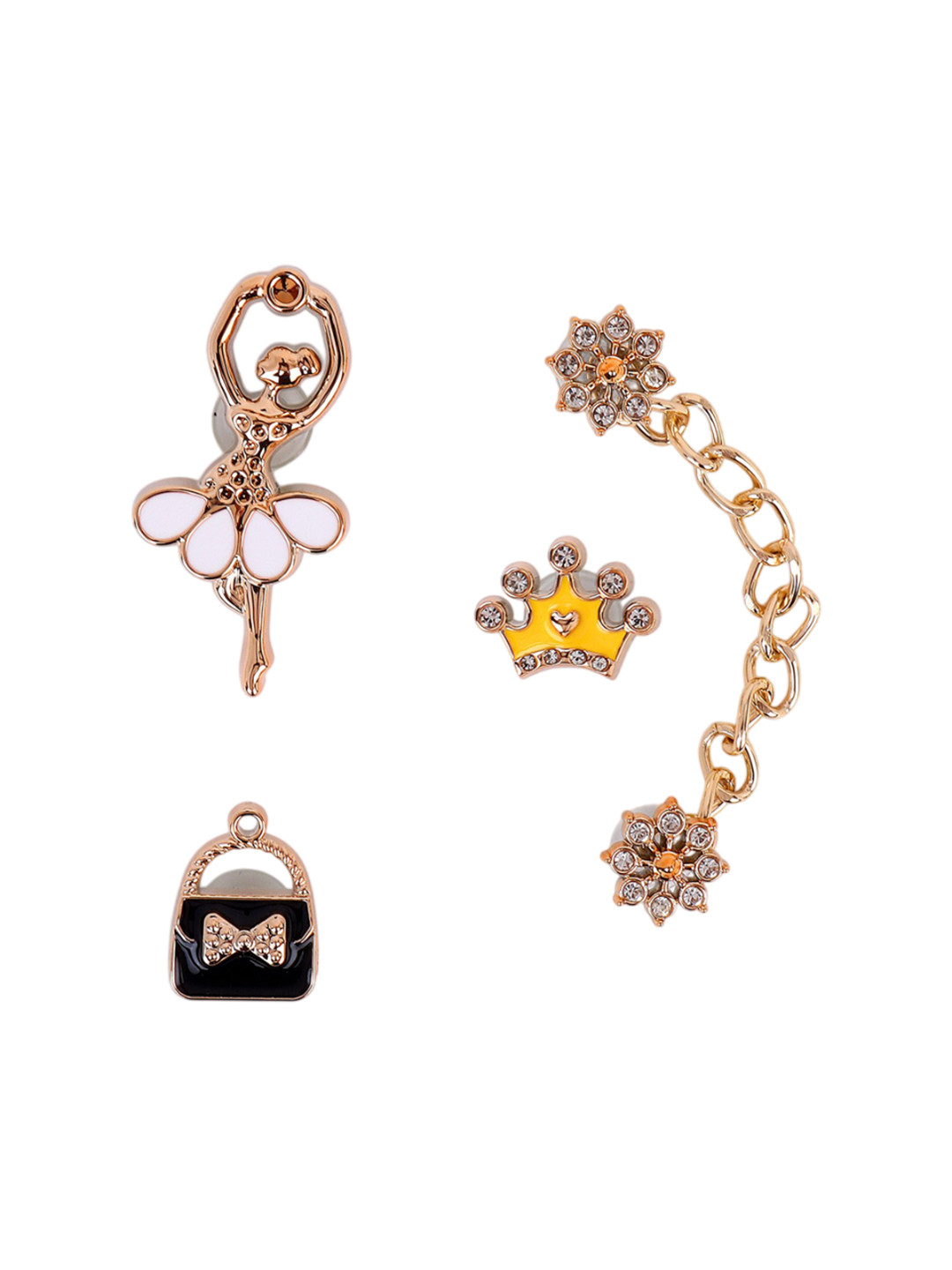 CASSIEY Kids Set of 8 Stone Studded Shoe Jibbitz Charms