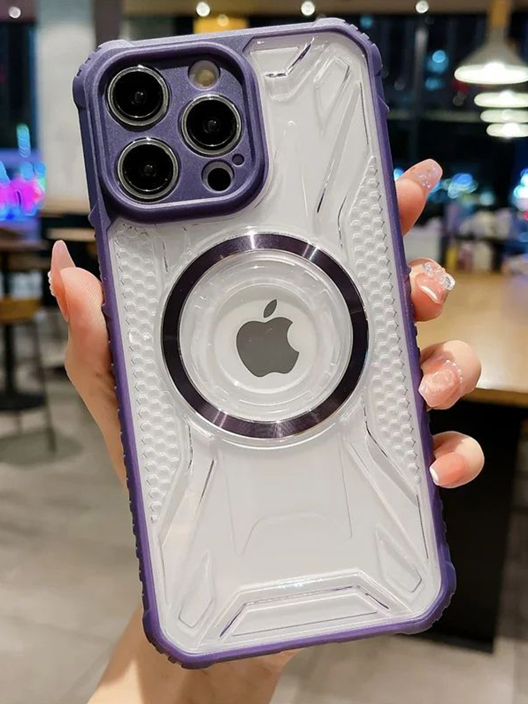 Luxury Kase LK108 Solid iPhone 15 Pro Soft Silicone Frame PC Transparent Back Case