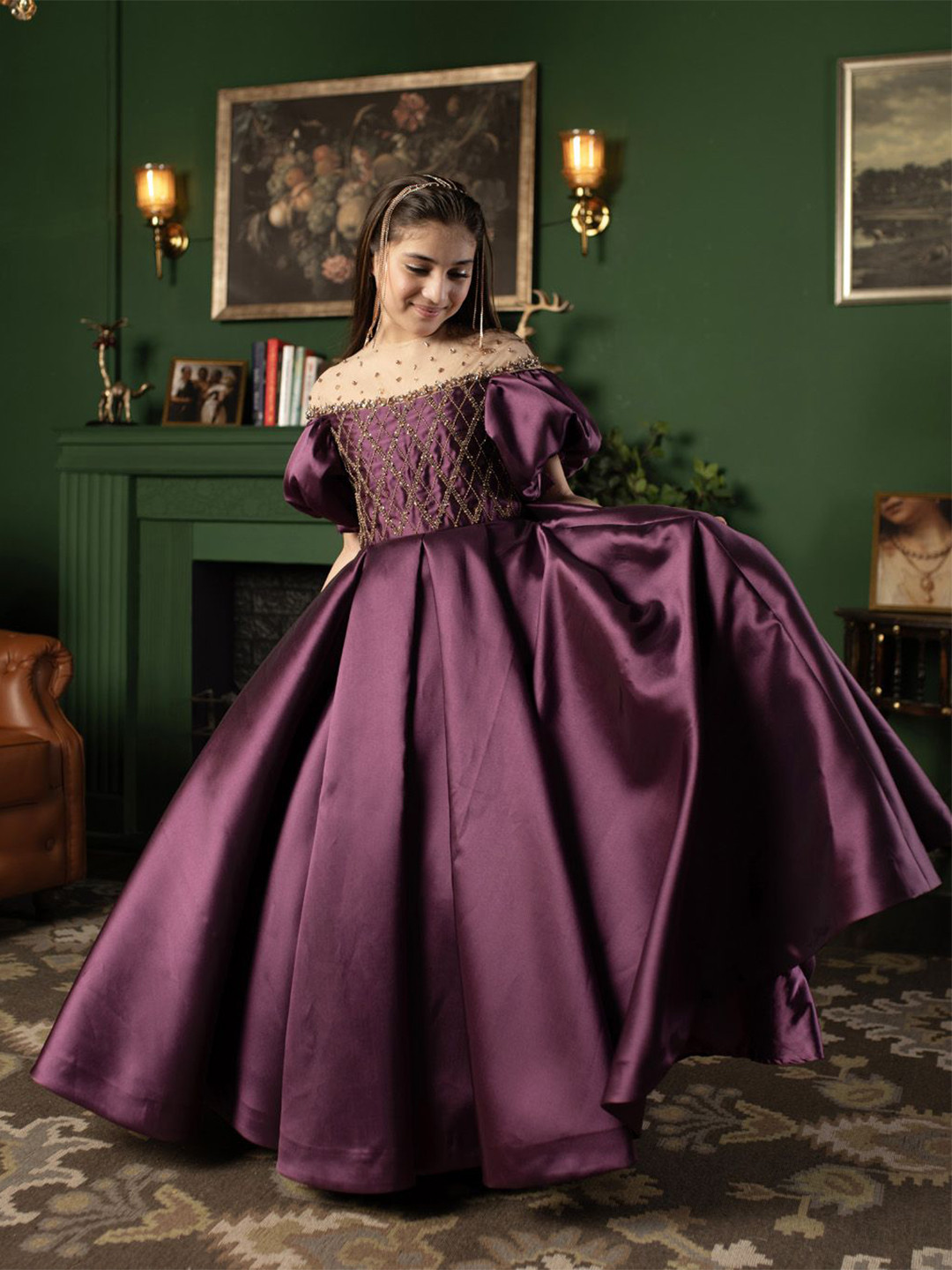 HOITY MOPPET Girls Fit & Flare Maxi Dress