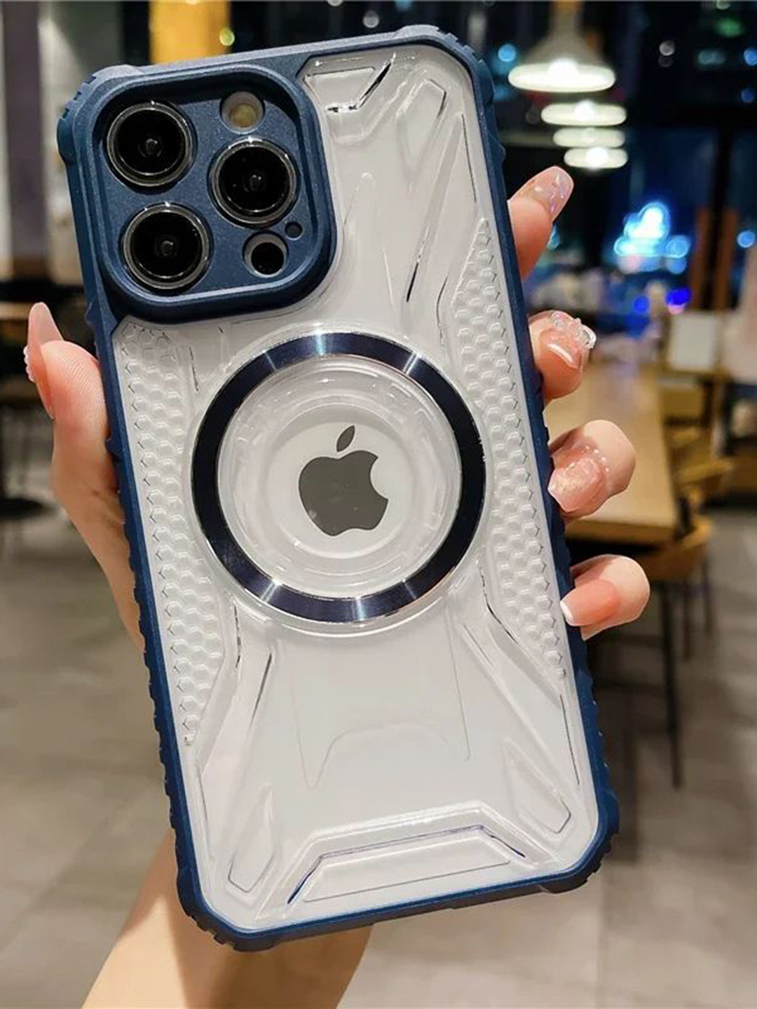 Luxury Kase LK108 Solid iPhone 14 Pro Soft Silicone Frame PC Transparent Back Case