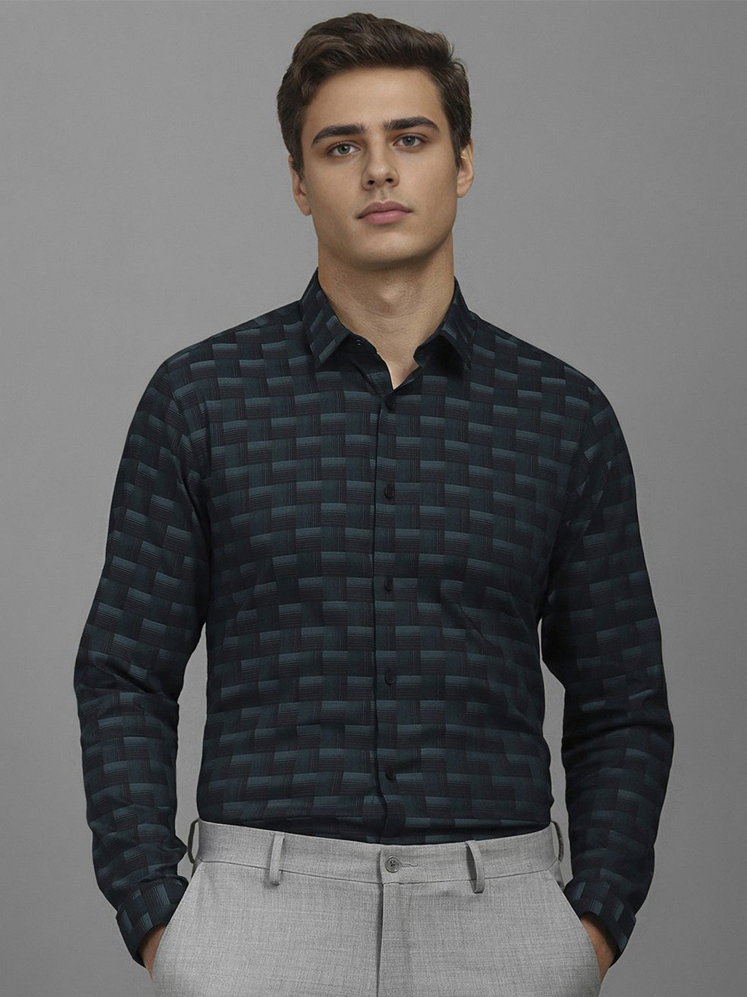 Louis Philippe Sport Men Super Fit Other Checked Casual Shirt