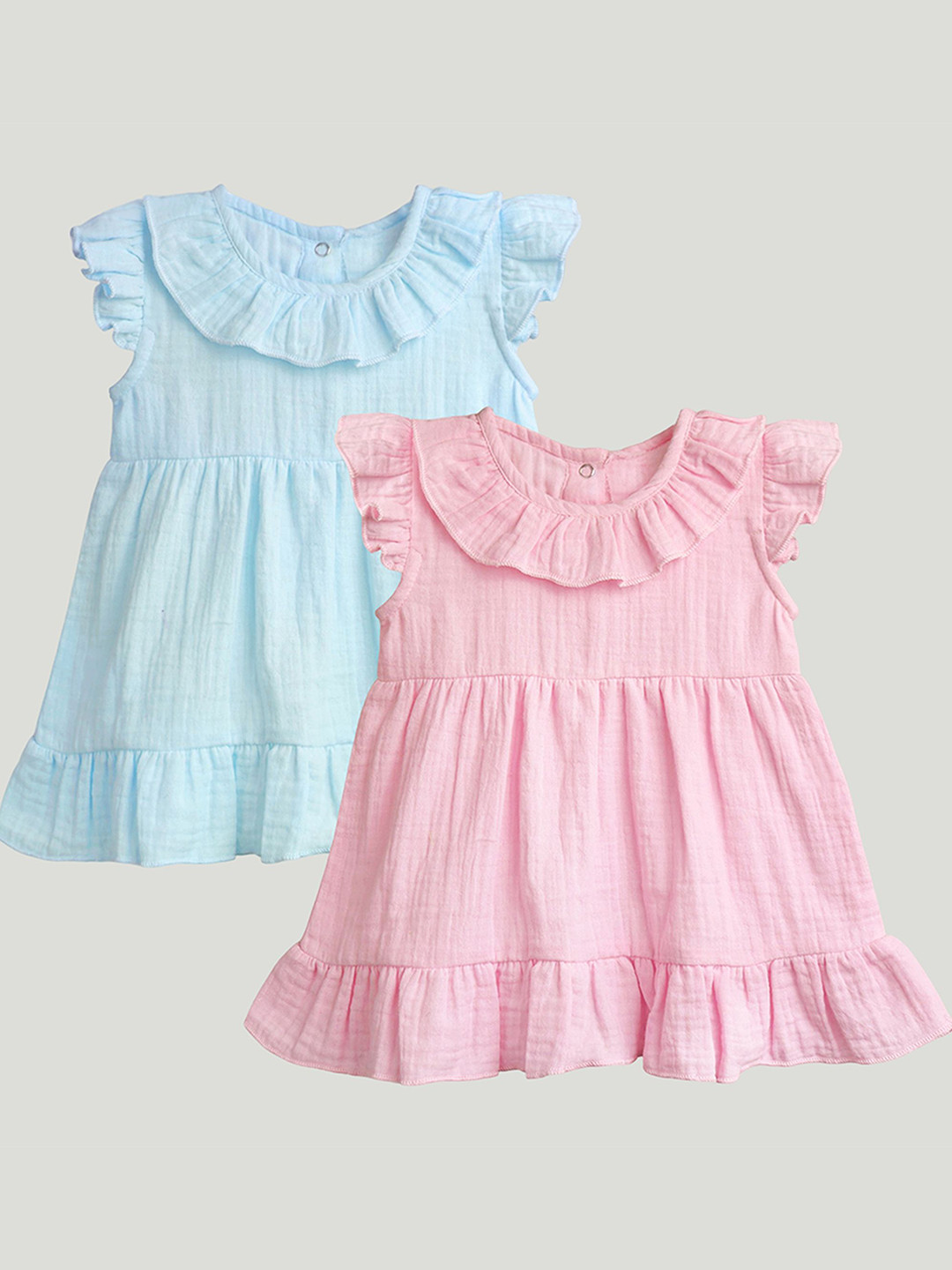 Kidbea Pack Of 2 Pure Linen Dresses For Baby