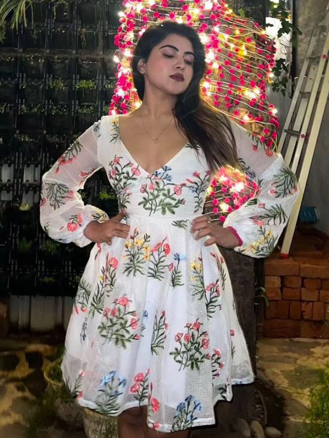 MADE FOR HER LABEL Women Floral Printed Fit & Flare Dress