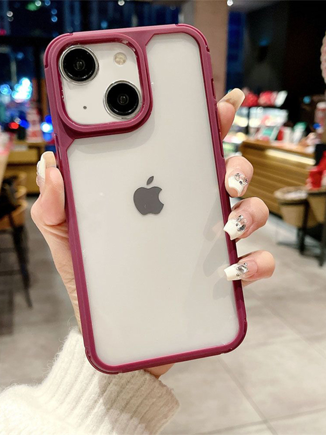 Luxury Kase Solid LK112 Acrylic Clear Hard Bumper iPhone 14 Back Case