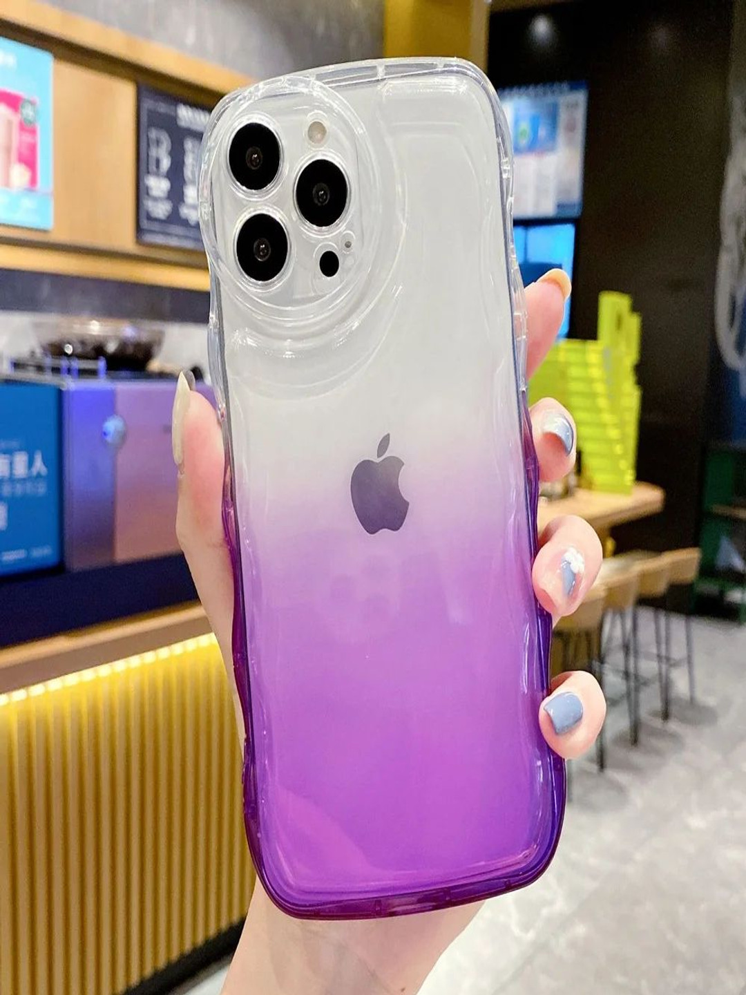 Luxury Kase LK095 Gradient Wave Edge Pattern Soft iPhone 15 Pro Back Case