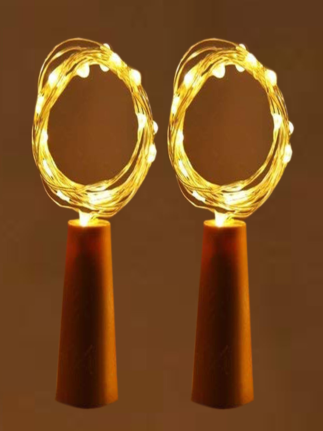 SPARK WORLD 1.98m Warm Yellow 20 LEDs Rice Shape 2 Piece String Lights