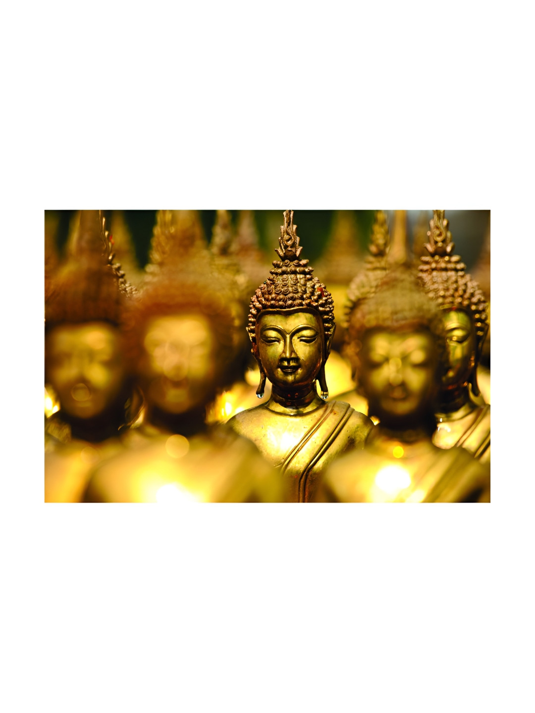 Inephos Gold-Toned And Black Religious Printed Canvas Wall Art