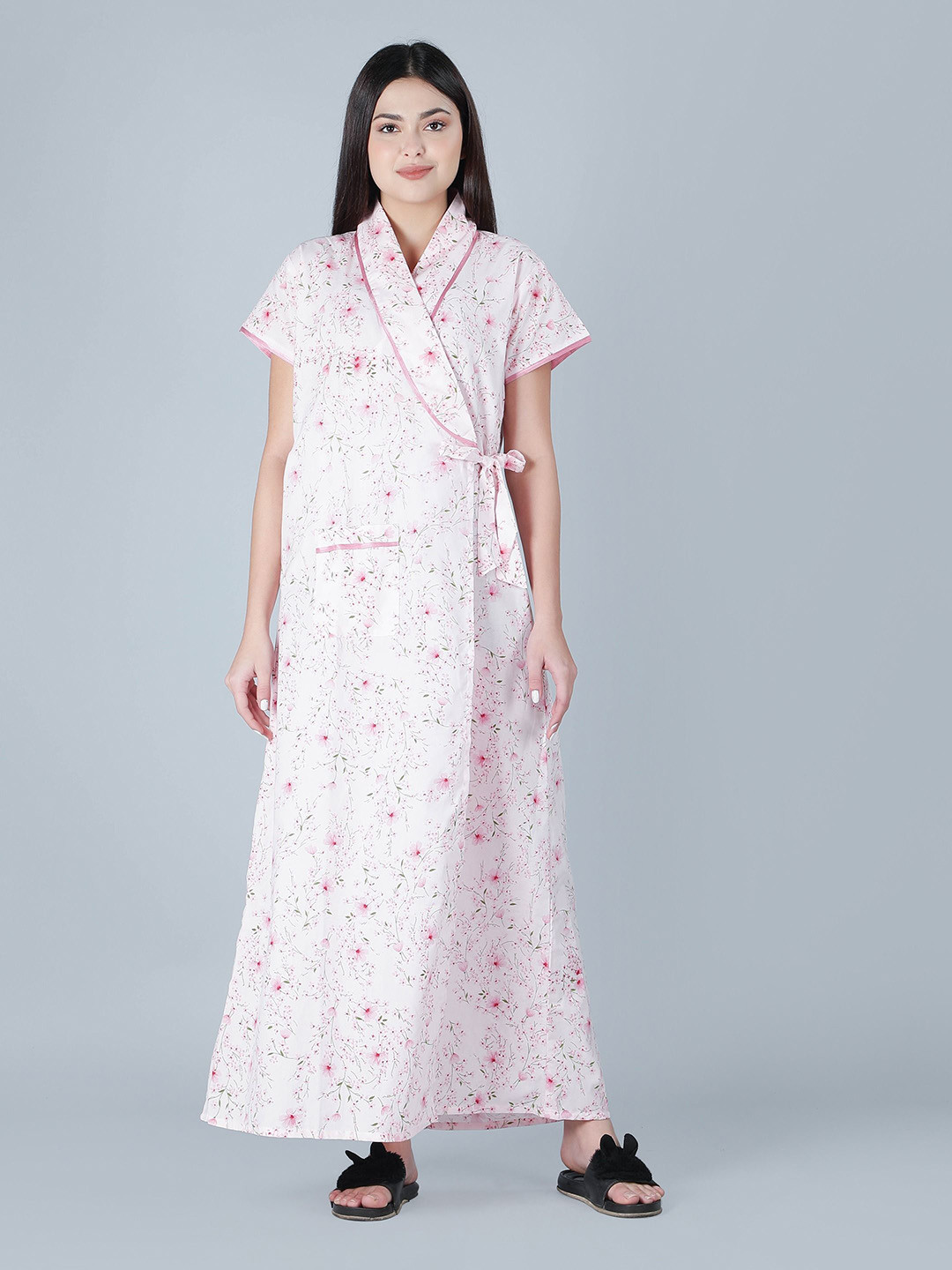 BELLAMY Women Printed Pure Cotton Robe