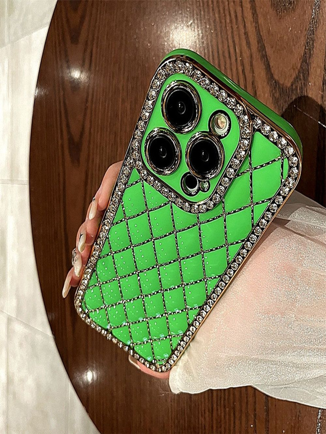 Luxury Kase Textured iPhone 12 Pro Electroplated Glitter Case Back Case