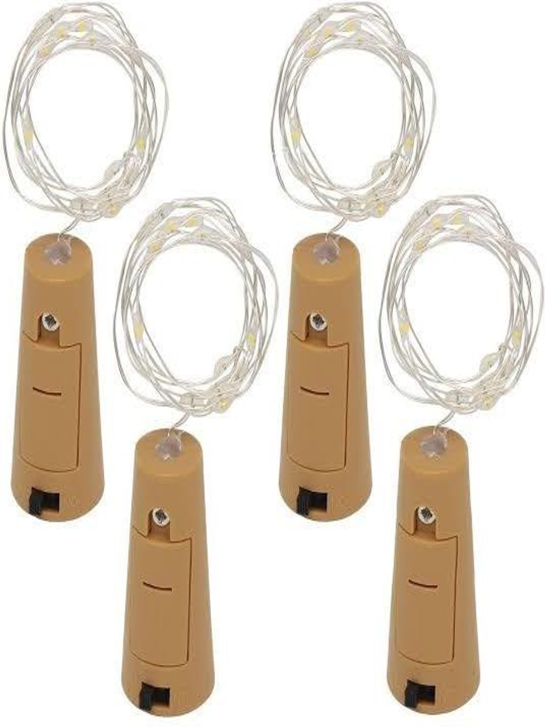 SPARK WORLD Gold Toned 4 Pieces Rice Shape String Lights