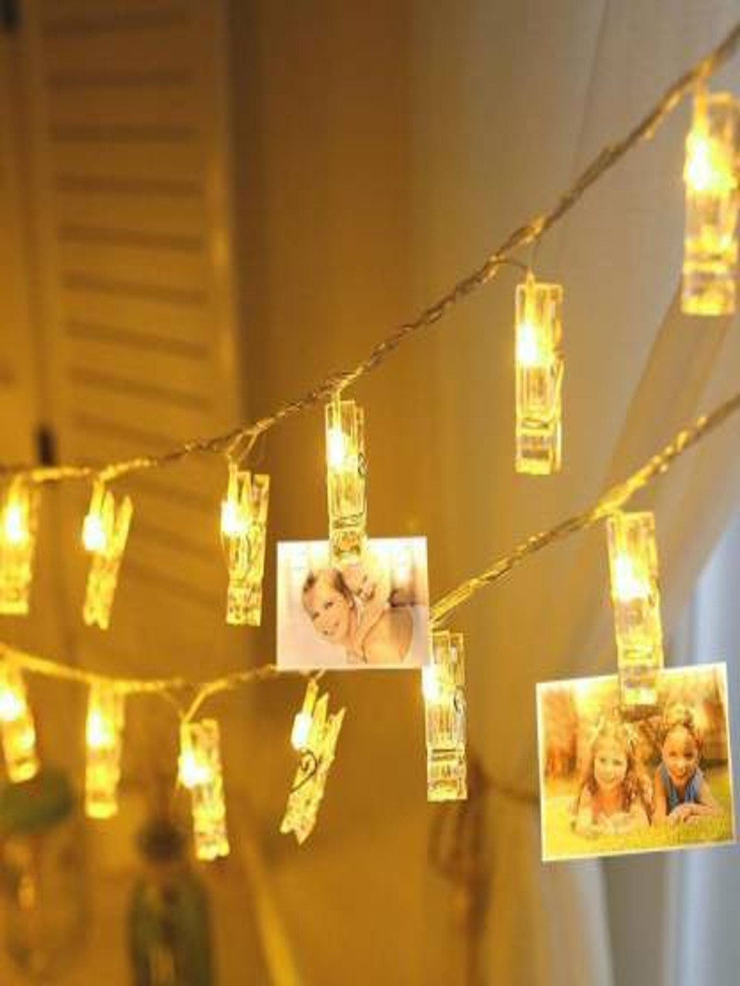 ENORMITY Yellow Photo Clip Shaped LED String Lights