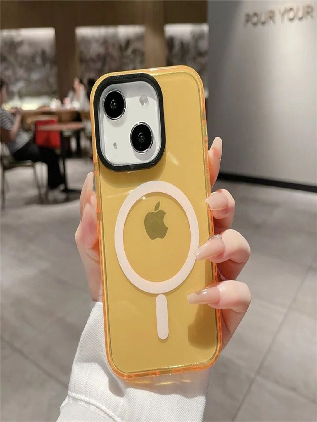 Luxury Kase LK087 Solid iPhone 14  Clear Fluorescent Magnetic Mag-safe Wireless Back Case