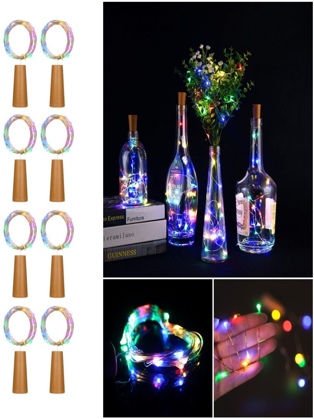 SPARK WORLD Red & Green 8 Pieces Rice Shape String Lights