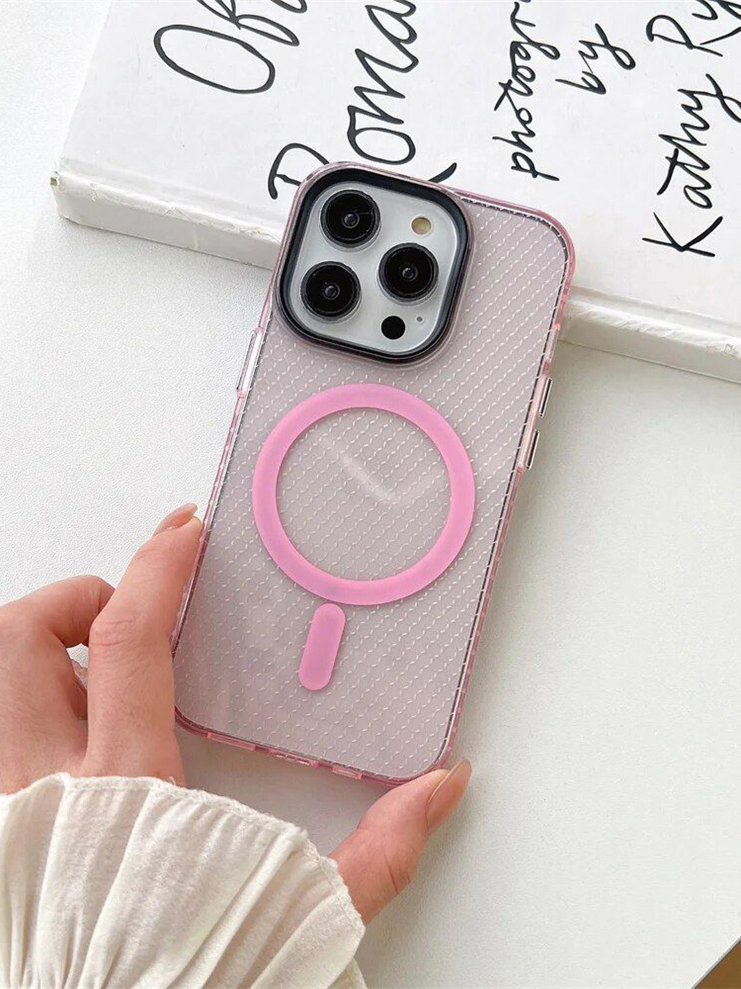 Luxury Kase LK085 Solid iPhone 12 Pro Max Beehive Texture Magnetic Back Case