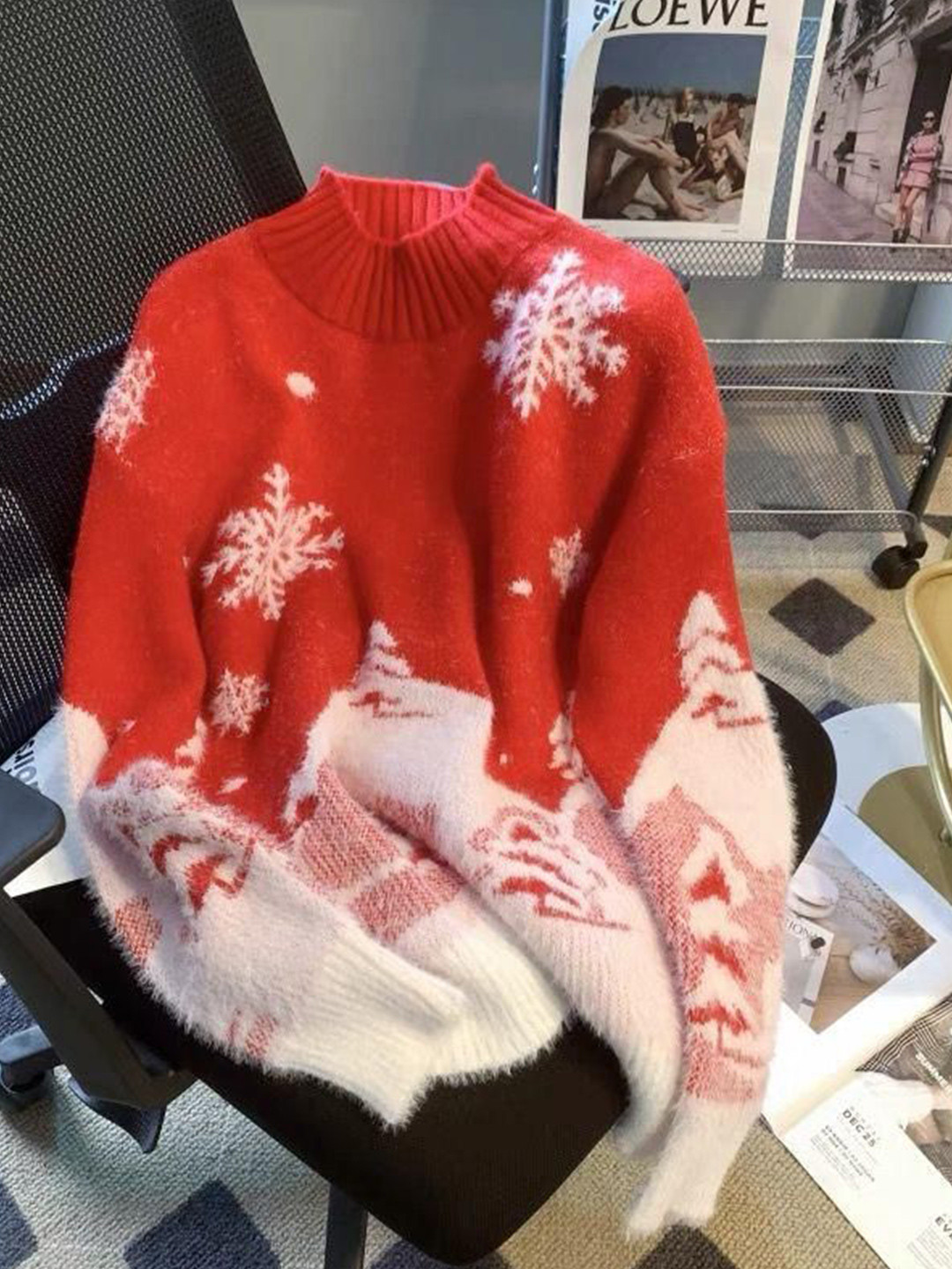 Miss Mosa By Akanksha  Women Red Blake Christmassy Sweaters