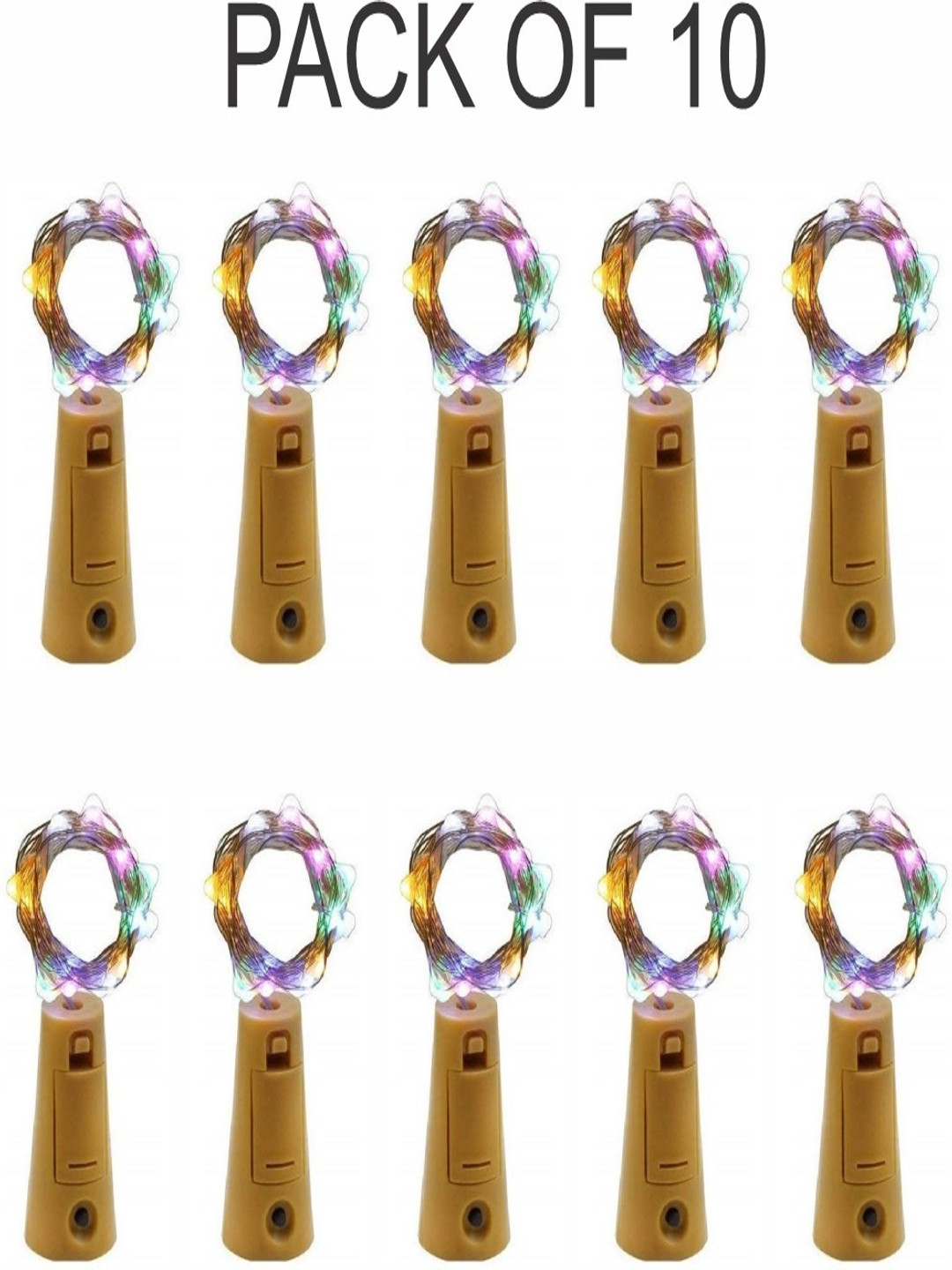 SPARK WORLD Blue & Green 10 Pieces Cork LED String Lights