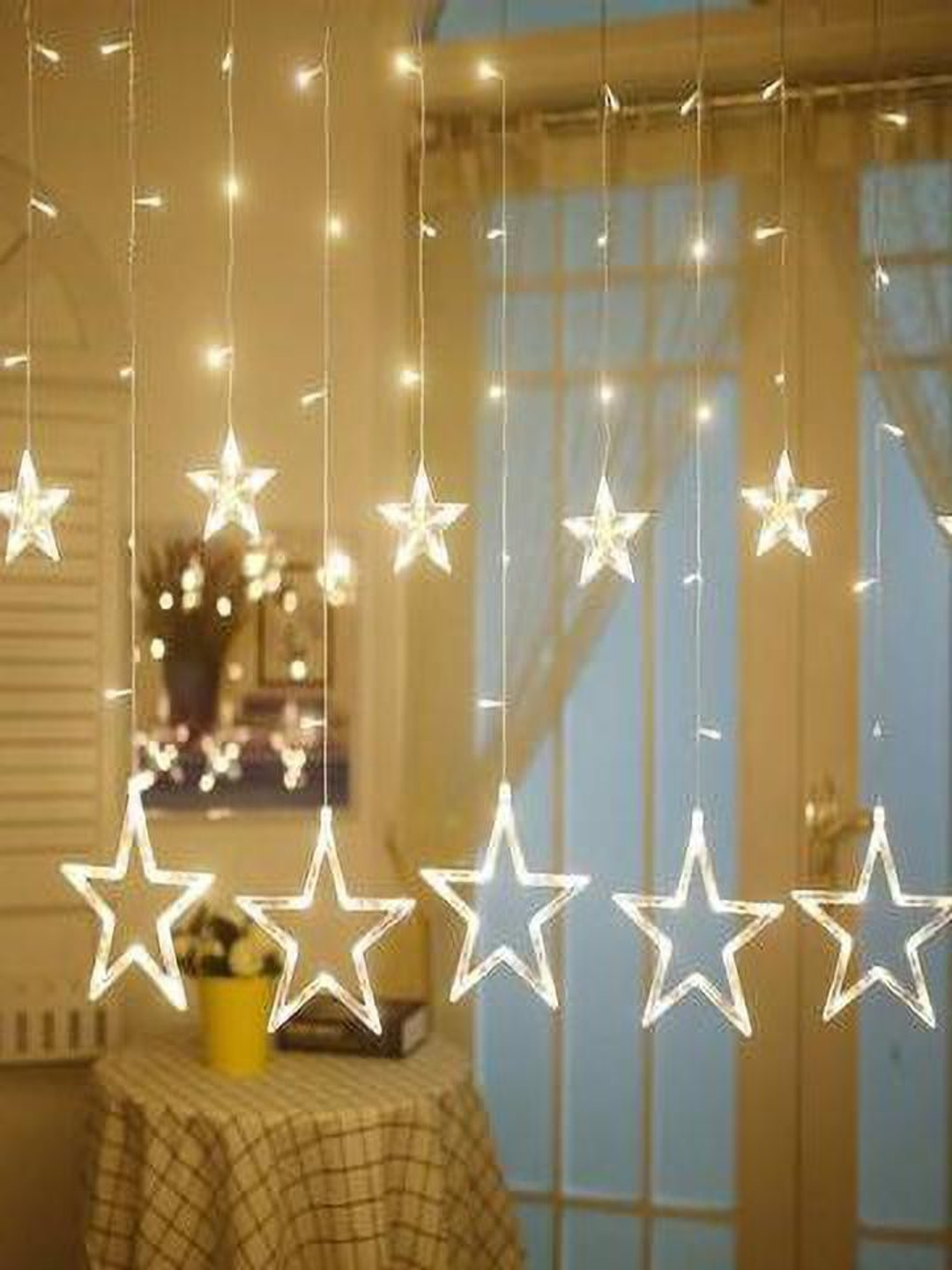 ENORMITY Yellow & White Star Shape String Lights