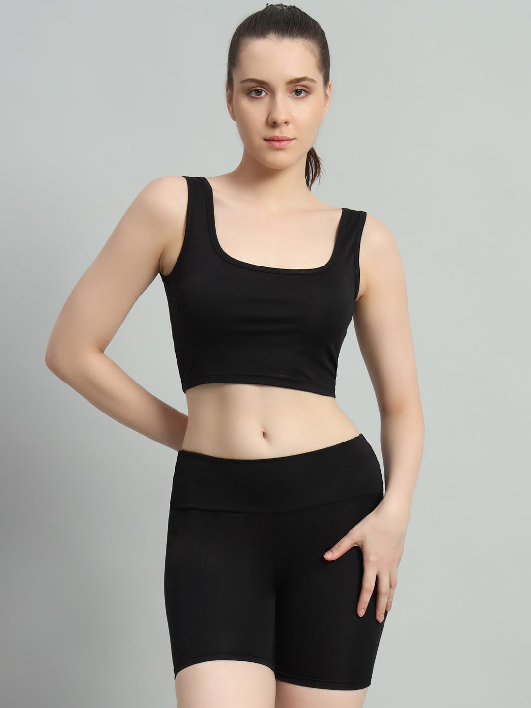 ND & R Women Cord Set Crop Top and Bikerbabe Shorts