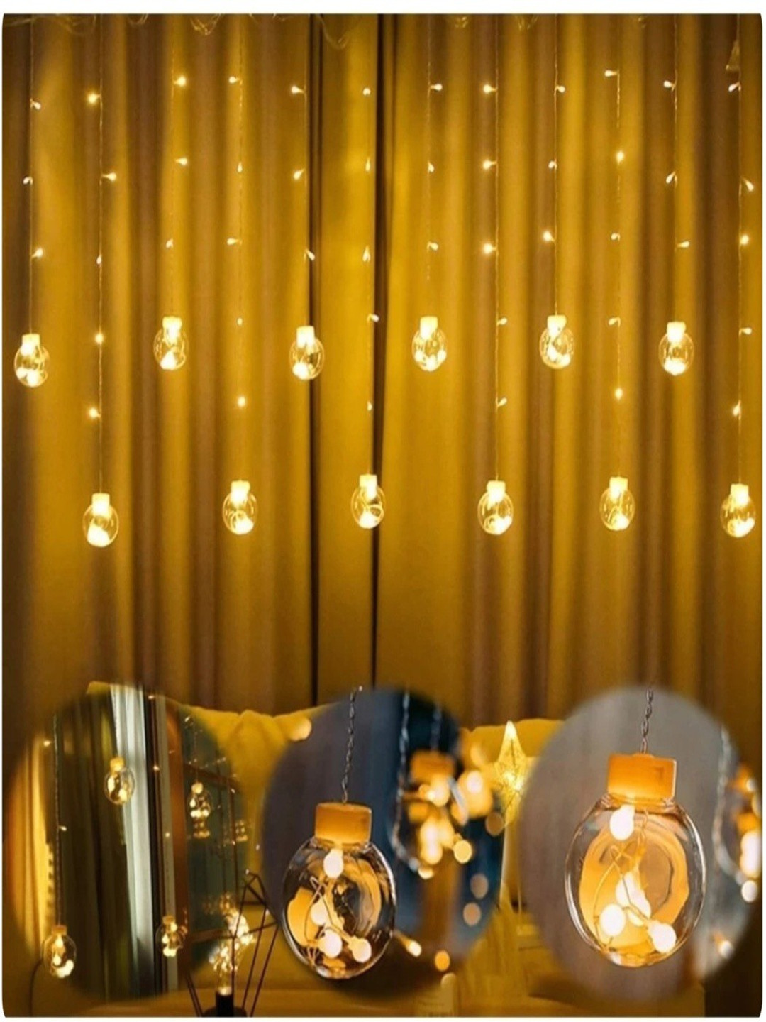 SPARK WORLD Yellow Ball-Shaped String Lights