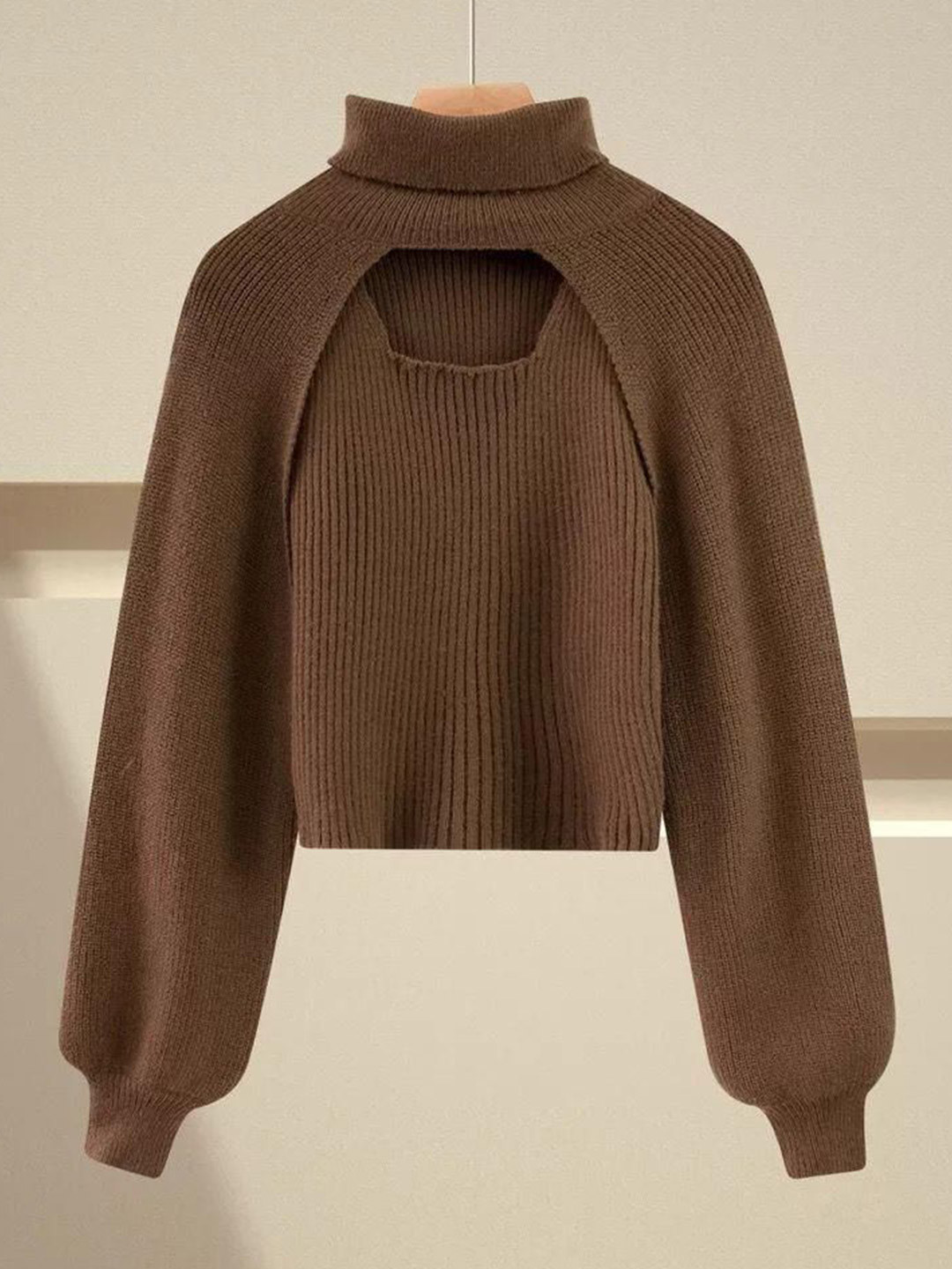 Miss Mosa By Akanksha  Women Brown Marame Two Piece Sweater Set