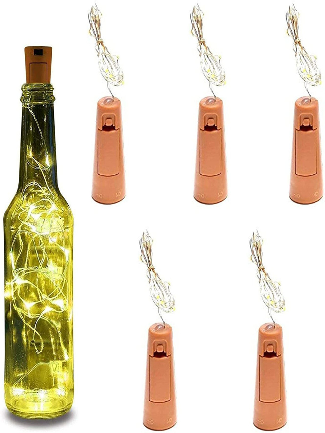 SPARK WORLD Warm Yellow Rice Shape 5 Piece String Lights