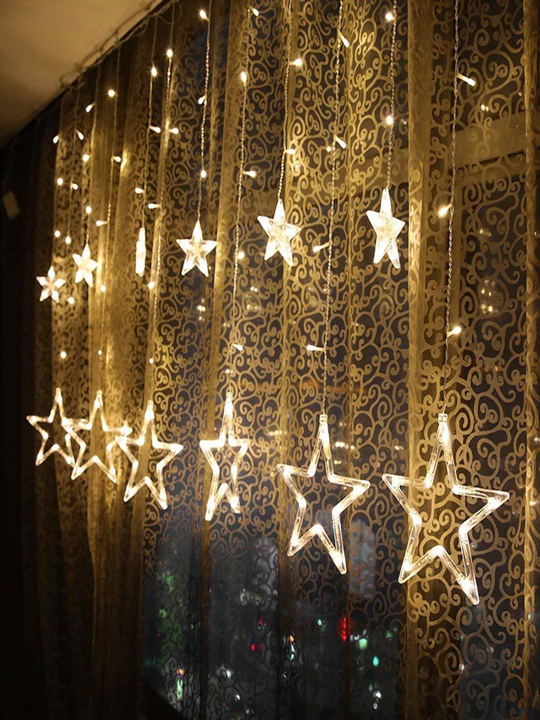 SPARK WORLD White Star Shaped Bulb String Lights