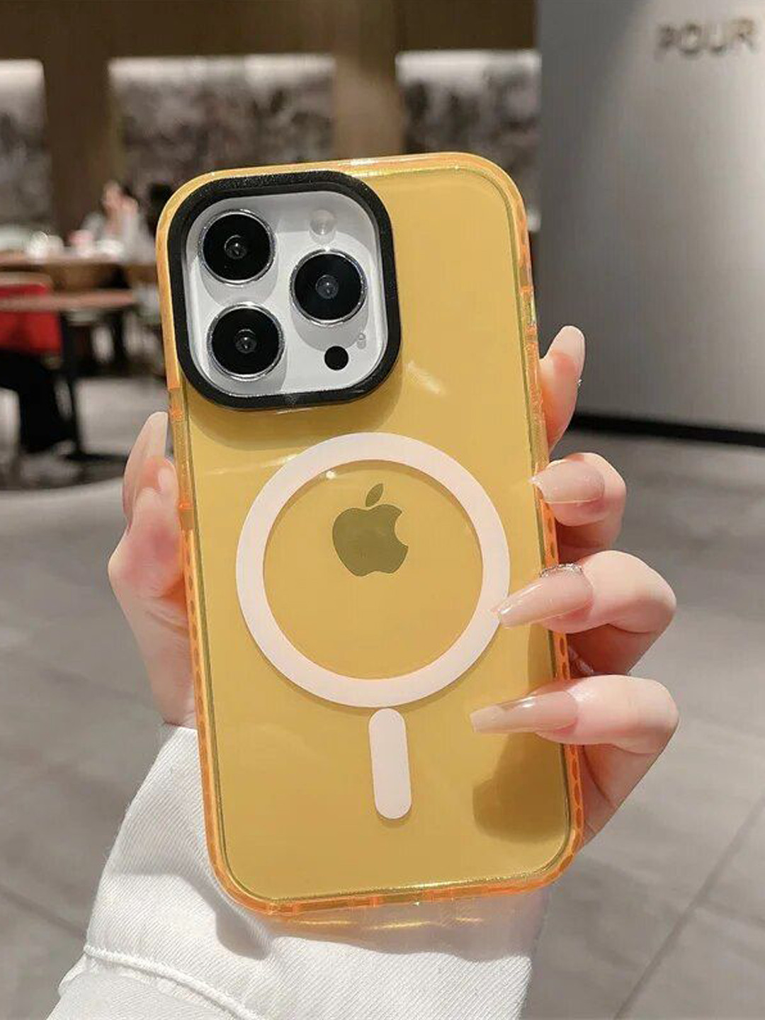 Luxury Kase LK087 Clear Magnetic Mag-safe Wireless Charging Bumper iPhone 14 Pro Back Case