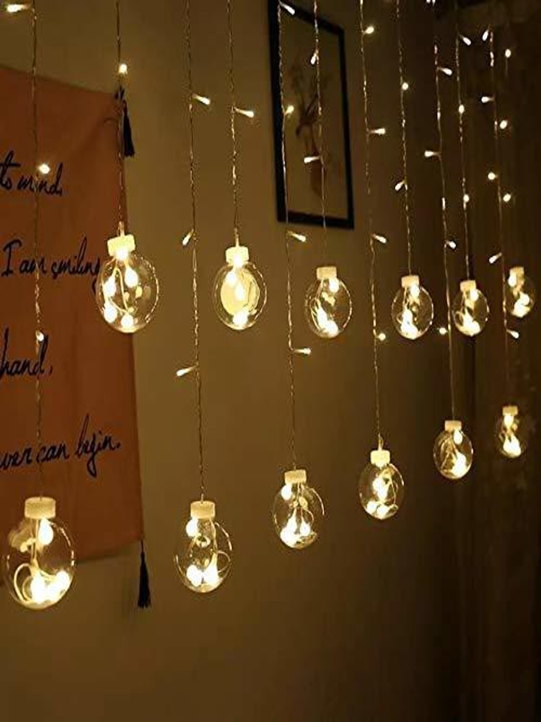 SPARK WORLD Gold Toned Spherical Shaped String Lights