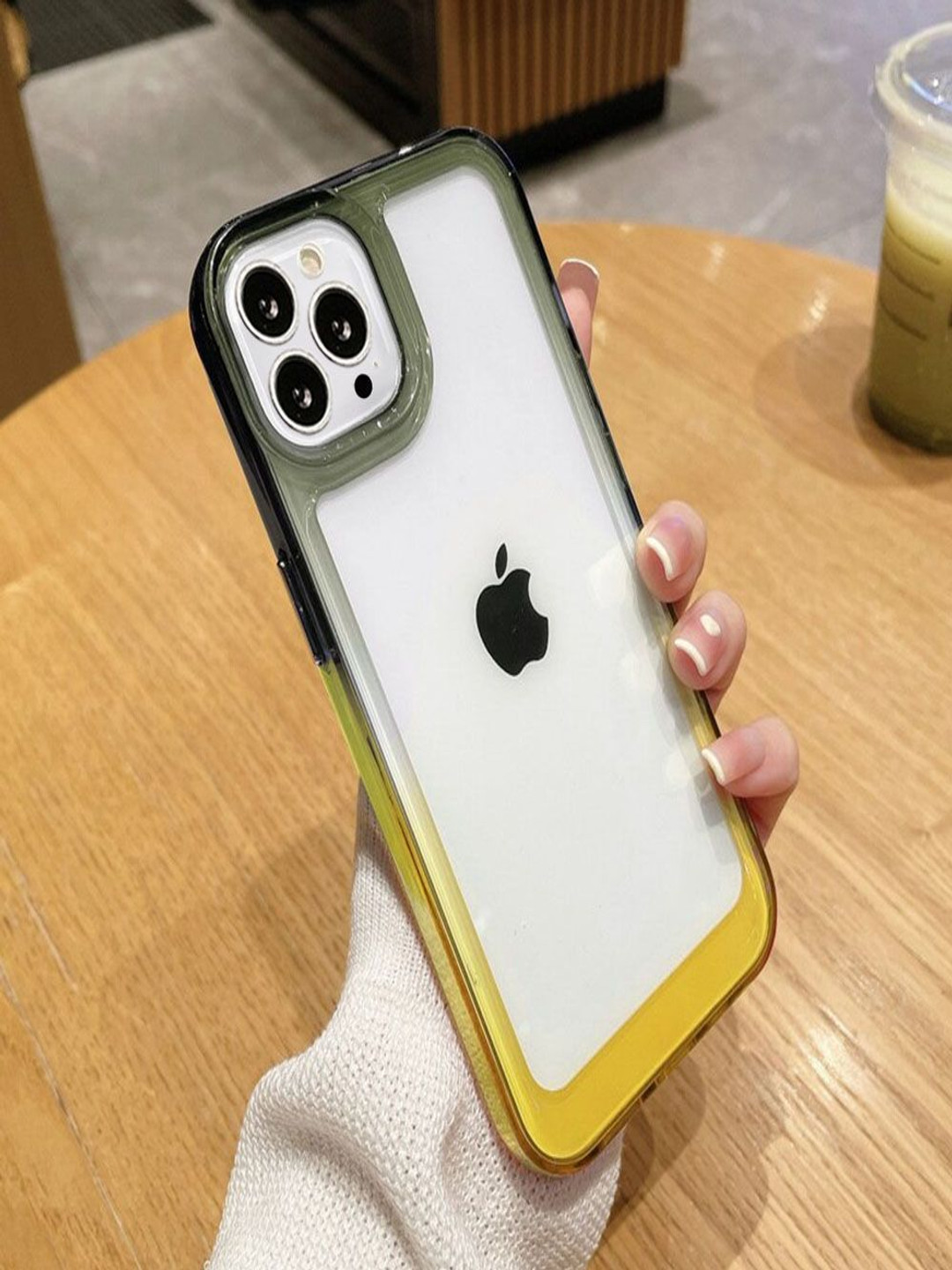 Luxury Kase Solid iPhone 14 Pro Acrylic Shockproof Gradient Rainbow Back Case