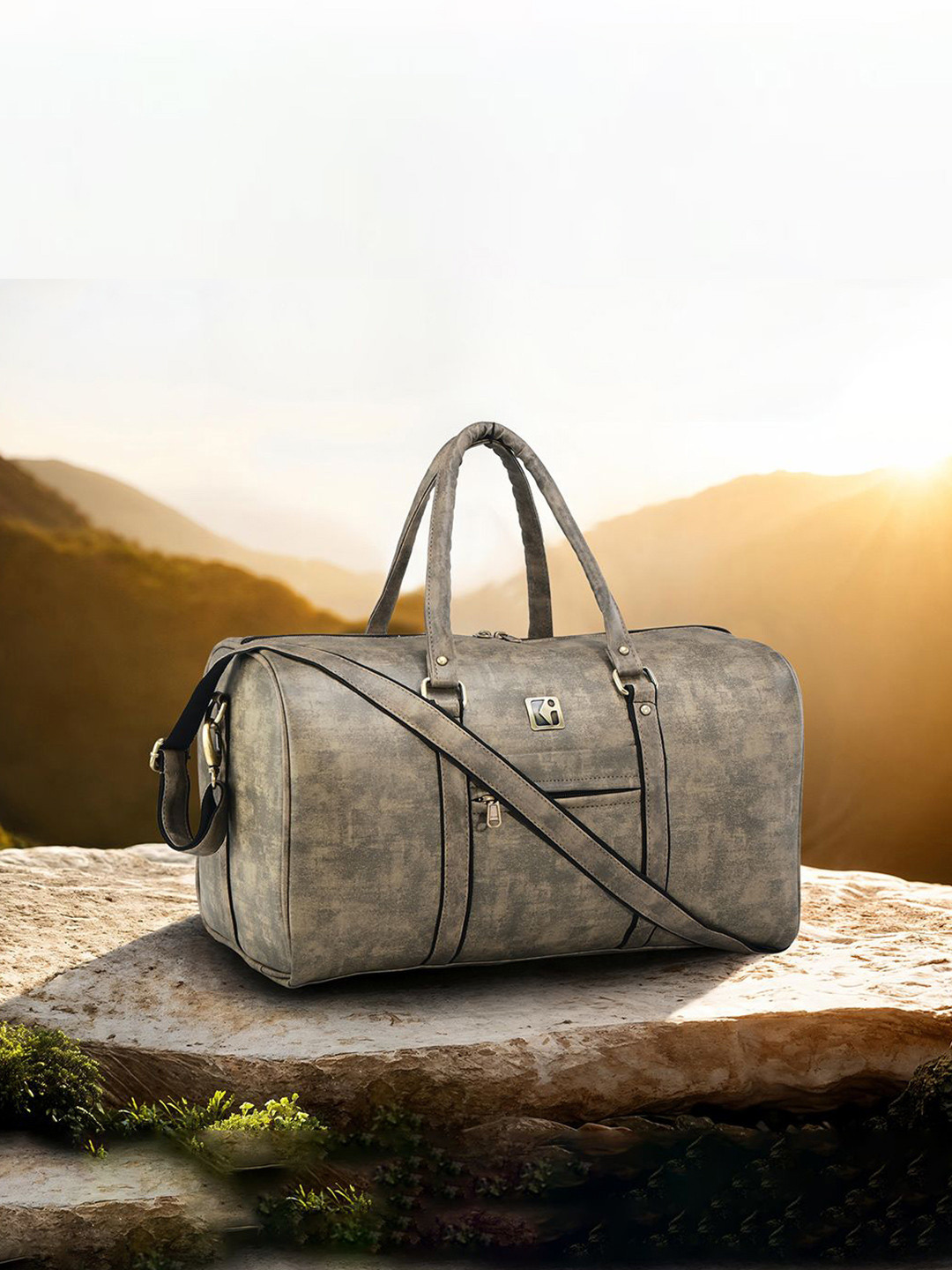 Kuber Industries Unisex Set Of 2 Medium Reversible Leather Travel Duffel Bags