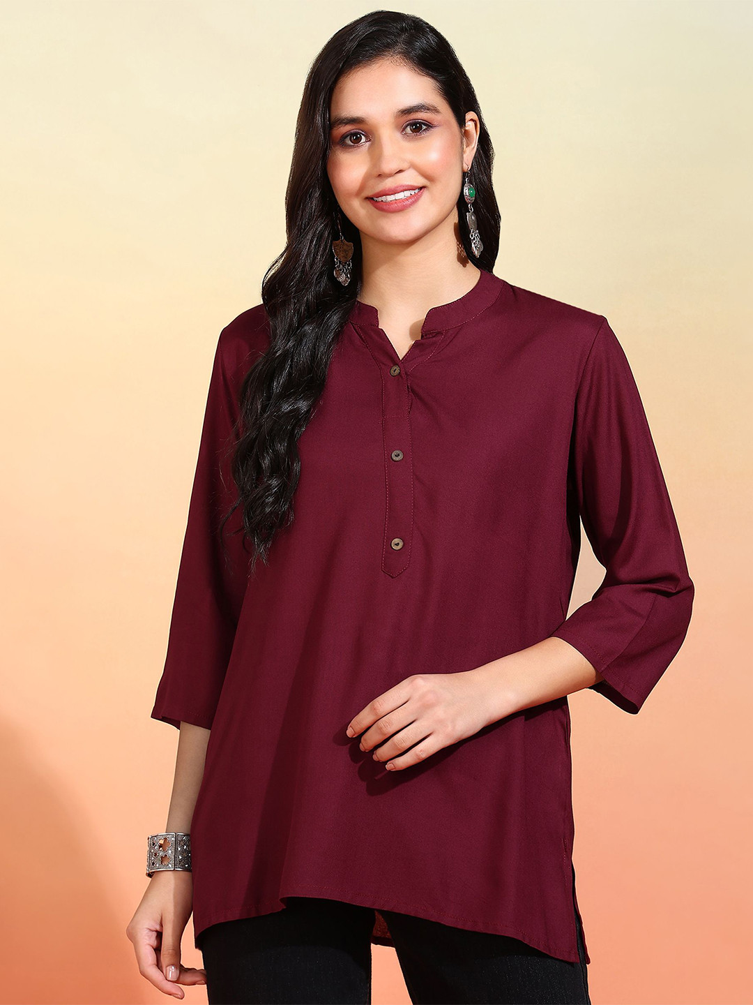 Label Ceres Mandarin Collar Cotton Top