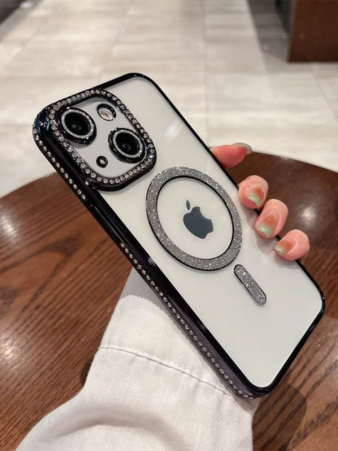 Luxury Kase Solid LK082 Glitter Diamond Magnetic Mag-safe iPhone 13 Back Case