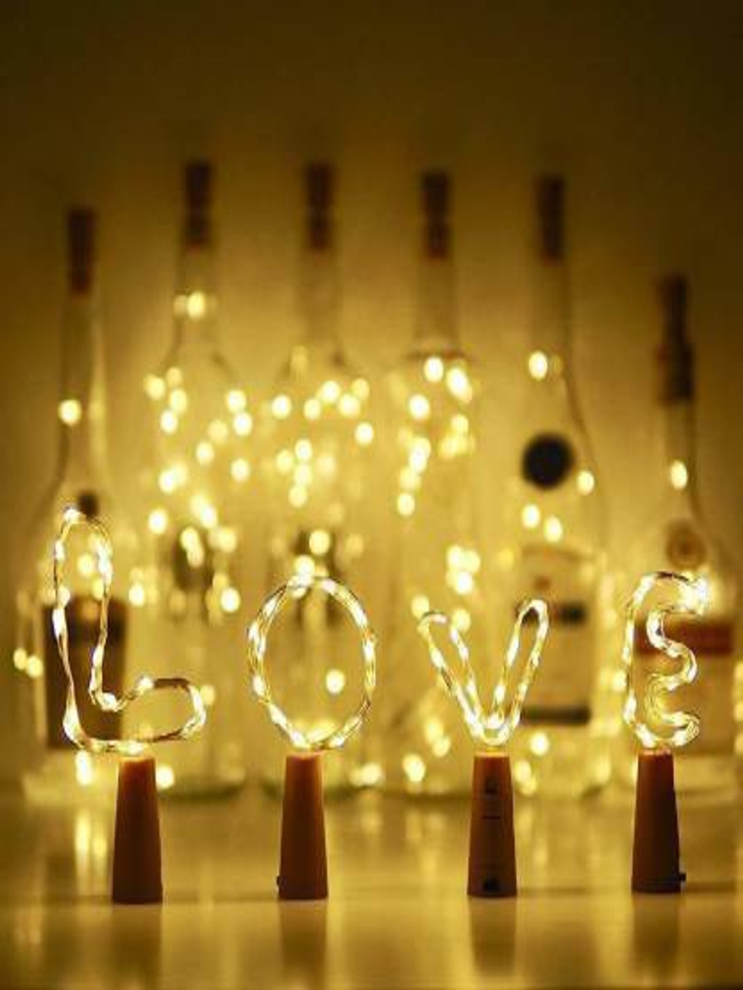 SPARK WORLD 4-Pcs Yellow Cork LED String Lights