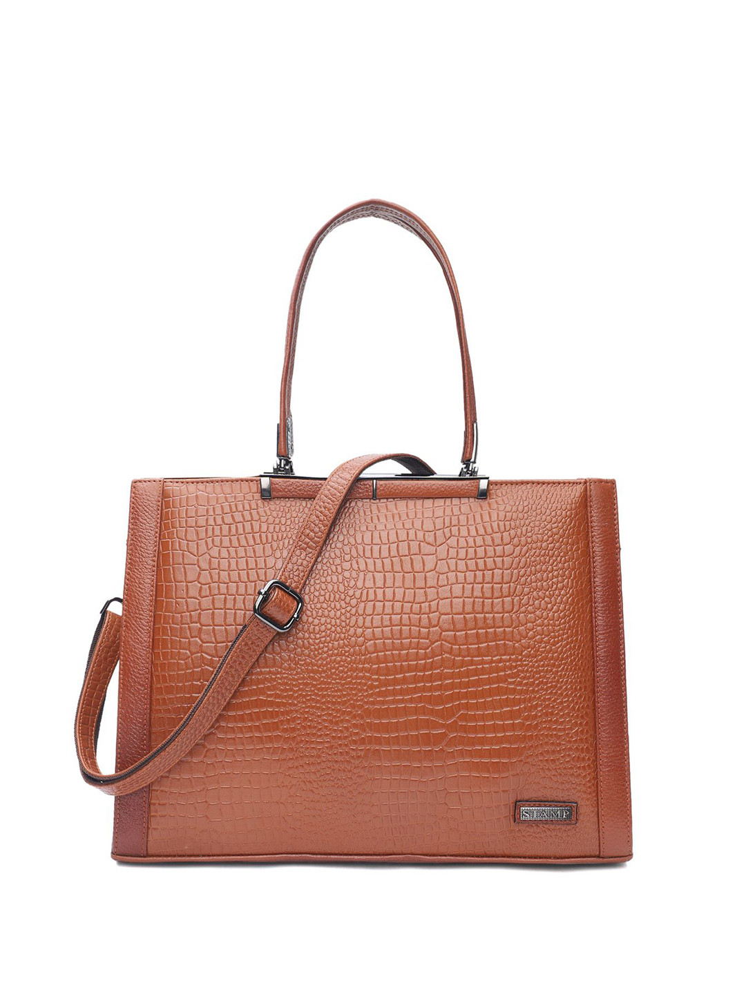 Stamp Leather Bucket Handheld Bag