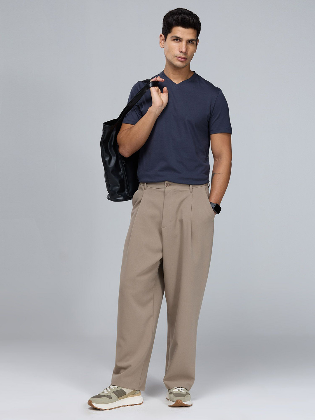 Cava Navy Supima V Neck T-Shirt