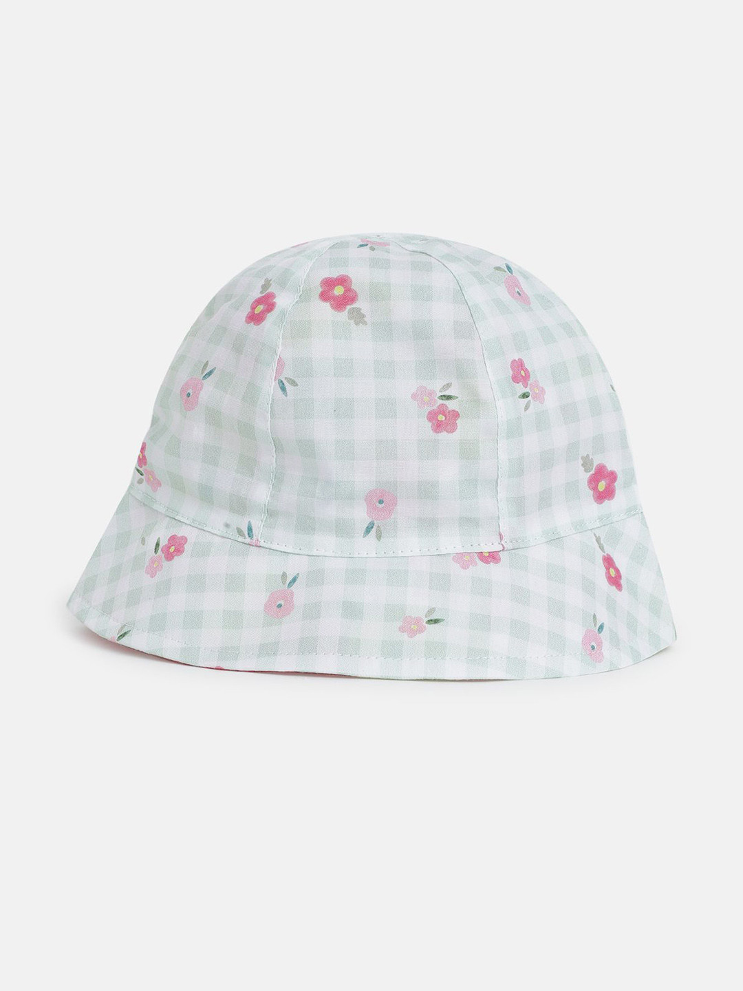 Chicco Girls Green Checked Bucket Hat