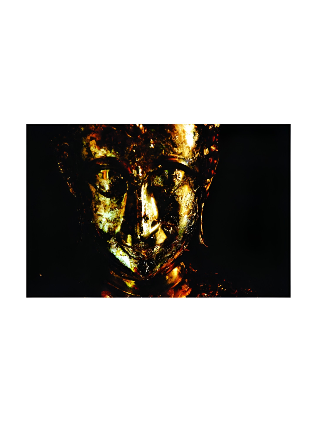 Inephos Gold-Toned & Black Buddha Religious Printed Canvas Wall Art