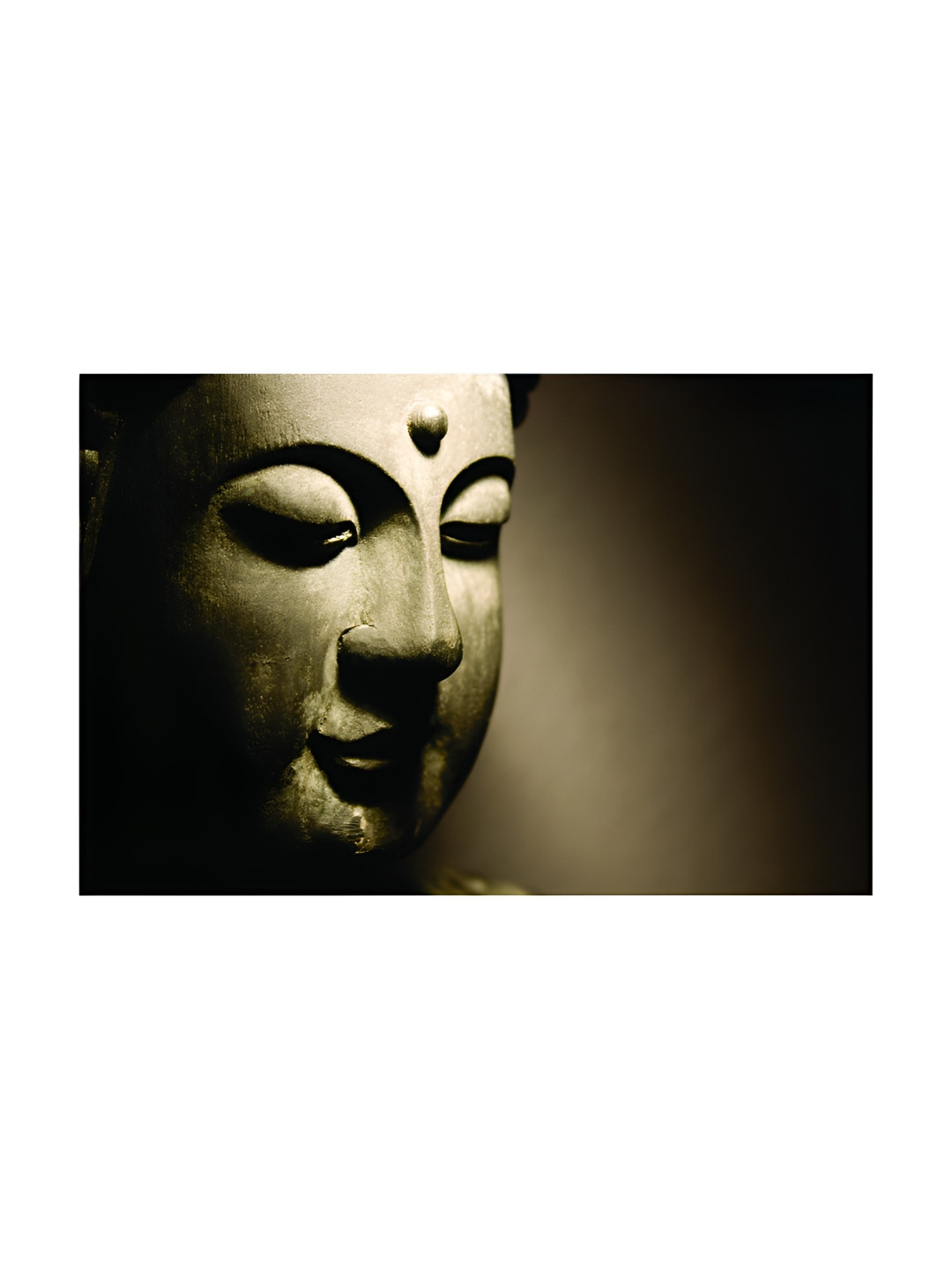 Inephos Grey And Black Buddha Religious Printed Canvas Wall Art