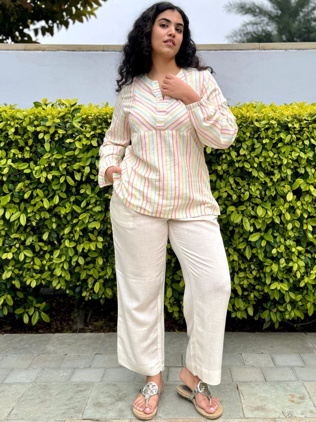 Minimul 100% Linen Cream Twill Set