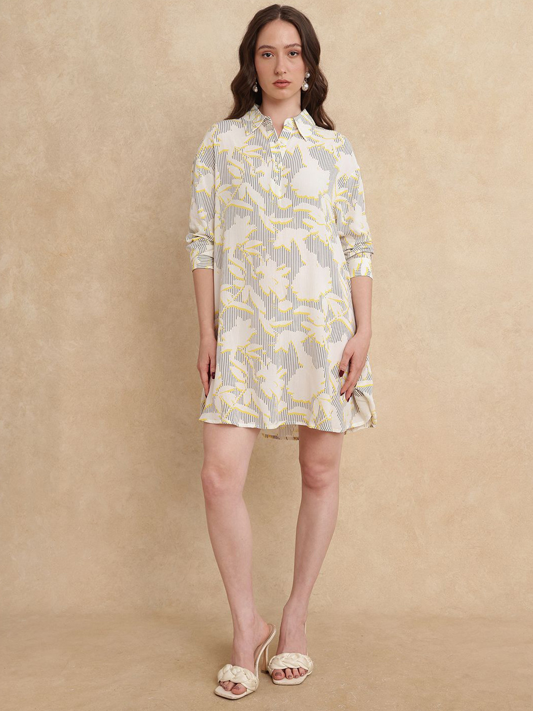 RAREISM Jandop Light Multi Printed Shirt Dress