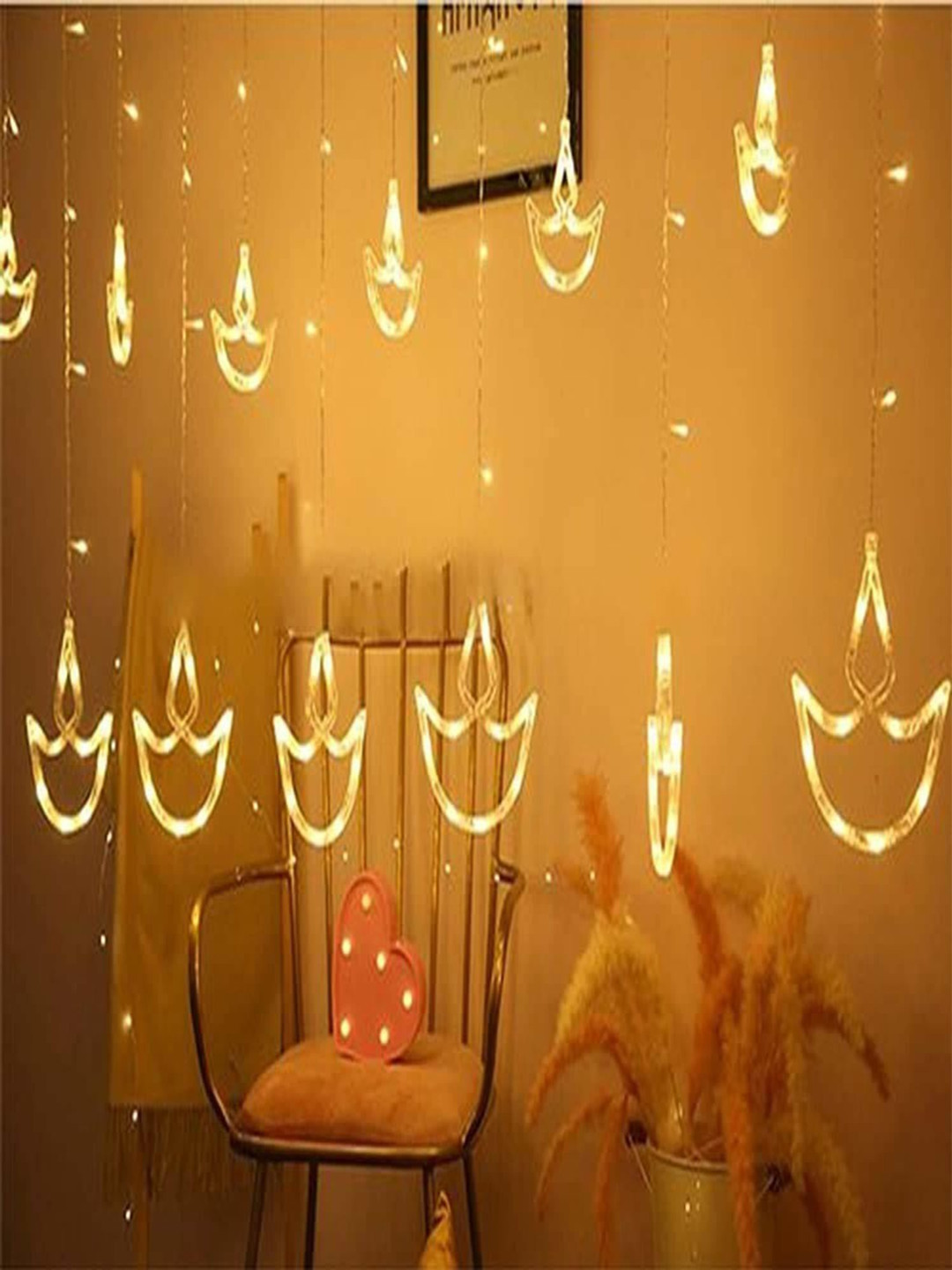 ENORMITY Warm Yellow More than 360 LEDs Moon Shape String Lights