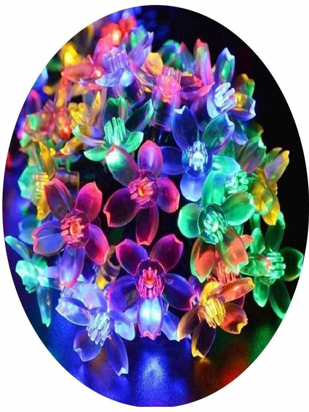SPARK WORLD Yellow & Green 3 Pieces Flower Shaped LED String Lights
