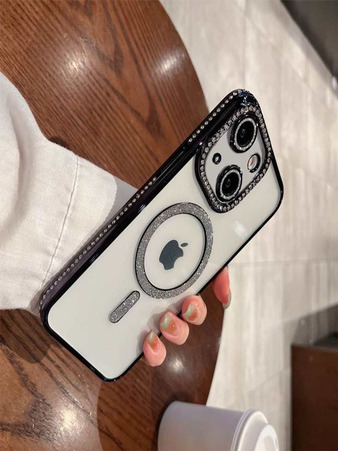 Luxury Kase LK082 Glitter Diamond Wireless Charging Magnetic Mag-safe iPhone 14 Back Case