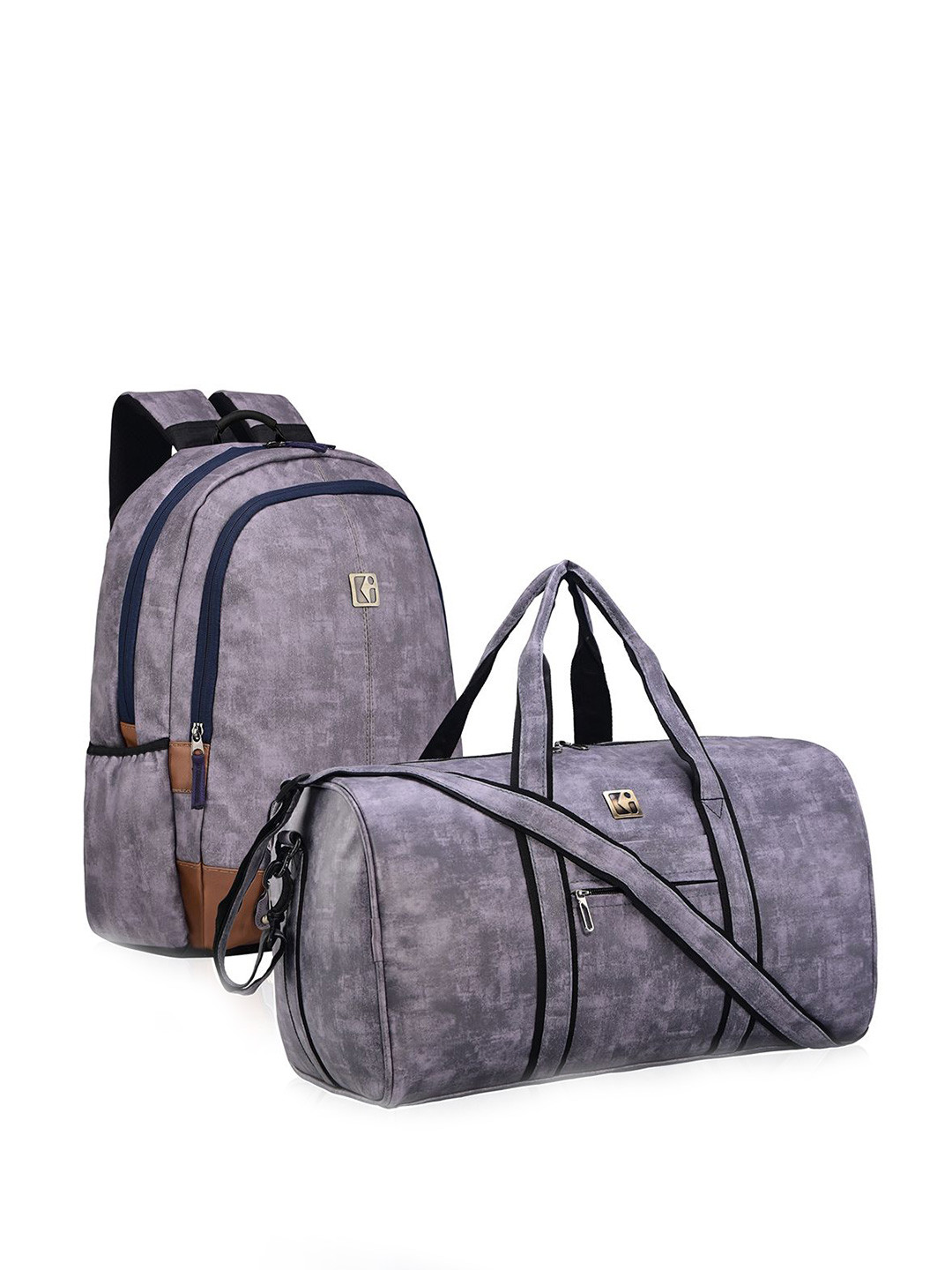 Kuber Industries Unisex Set Of 2 Reversible Leather Duffel Bag And Laptop Travel Backpack