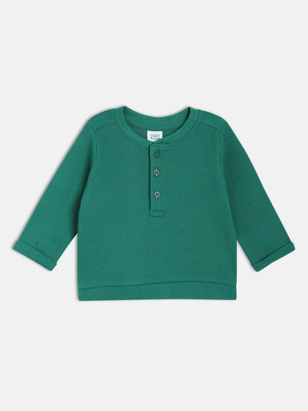 MINI KLUB Boys Solid Henley Neck Cotton T-shirt