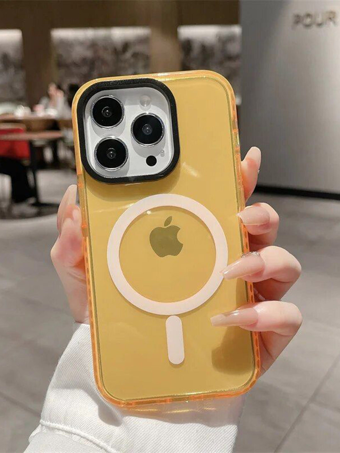 Luxury Kase LK087 Solid iPhone 13 Pro Clear Fluorescent Magnetic Mag-safe Back Case