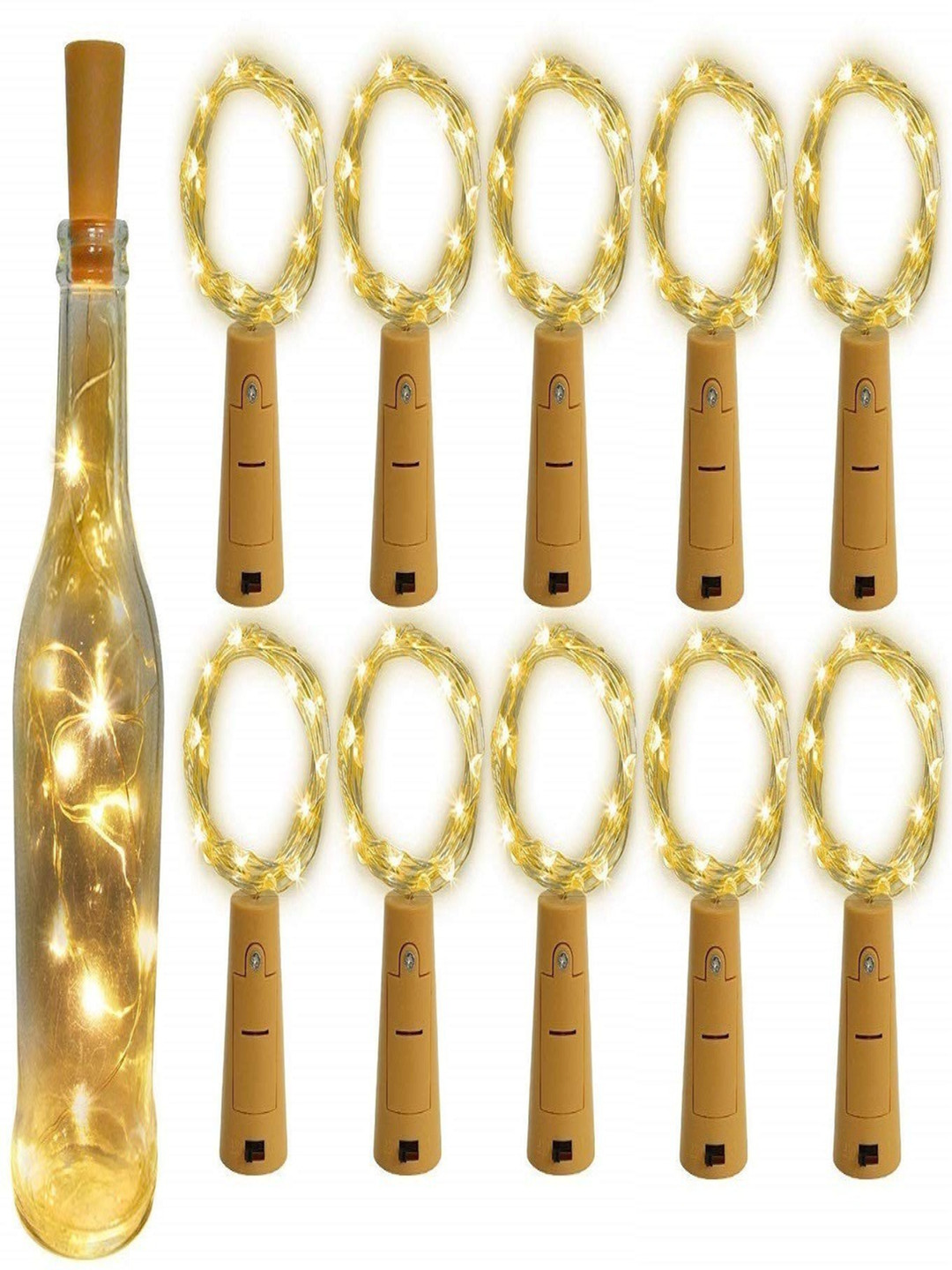 SPARK WORLD Yellow 10 Pieces Rice Shape LED String Lights