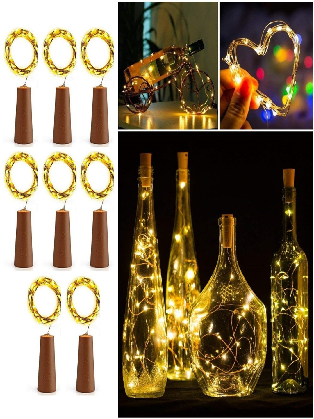 SPARK WORLD Yellow 8 Pieces Rice Shaped String Lights