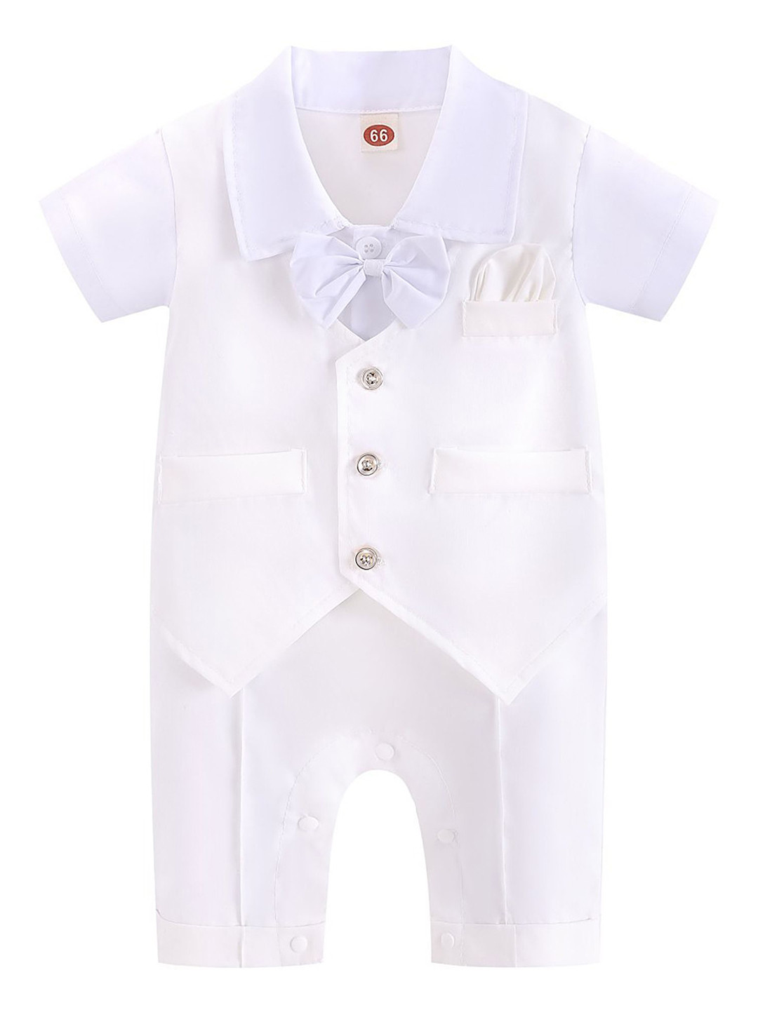 LULU & SKY Boys Spread Collar Rompers