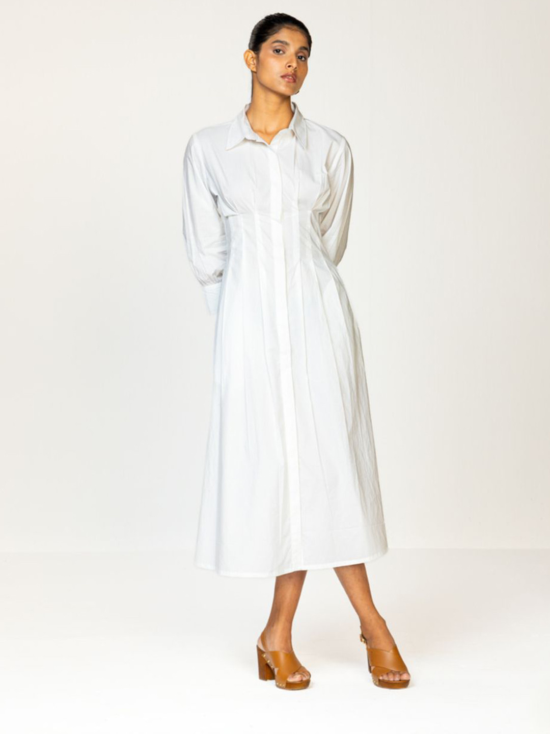 Past Modern Shirt Midi Dress